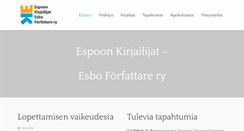 Desktop Screenshot of espoonkirjailijat.fi